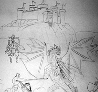 Dragon Castle Mural Sketch